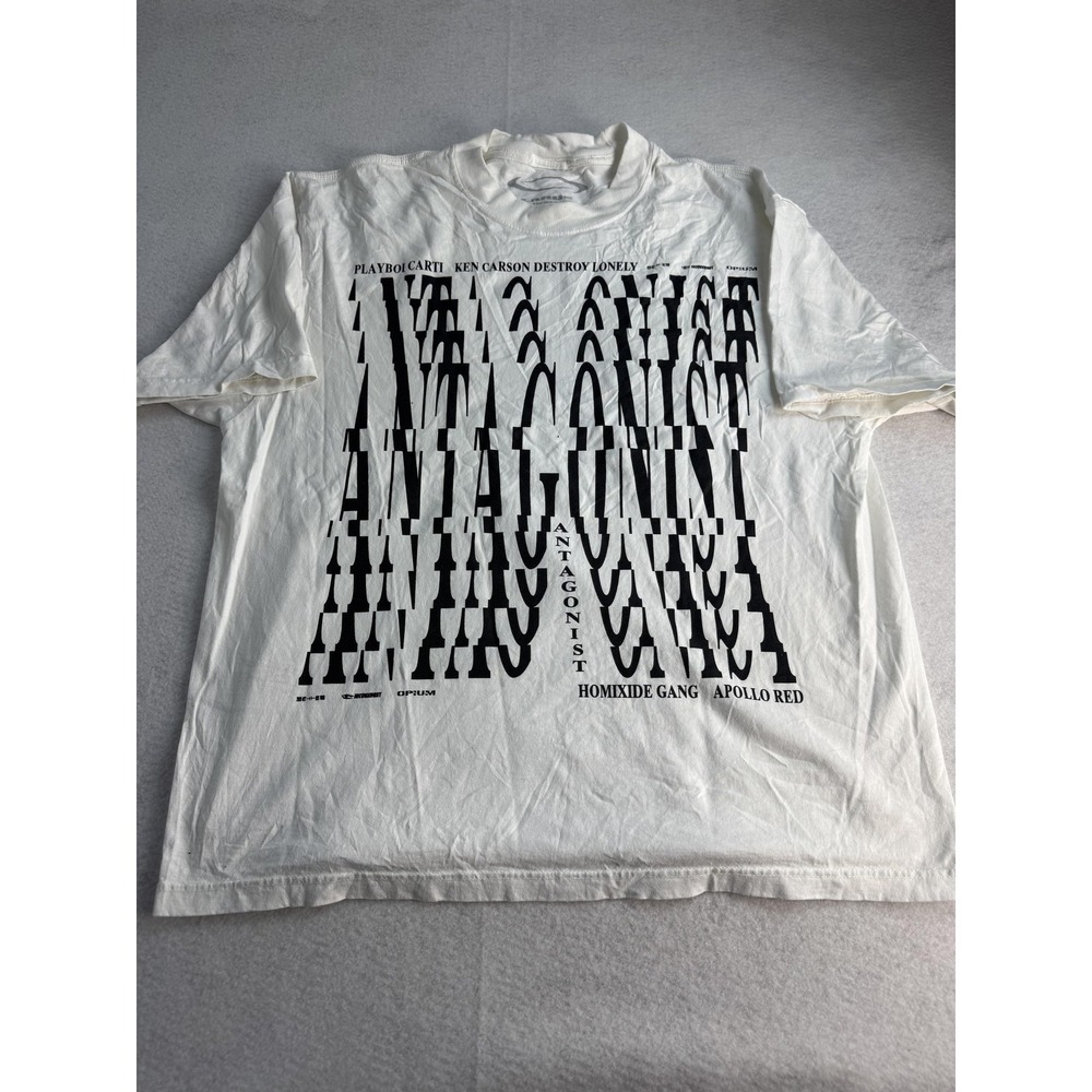 Opium Antagonist Tour Shirt Mens Large White Playboi Carti Ken Carson Tee